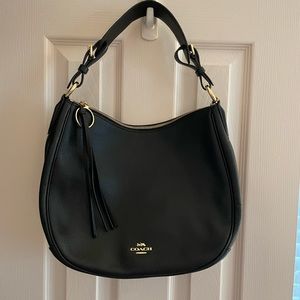 Coach black hobo with crossbody strap